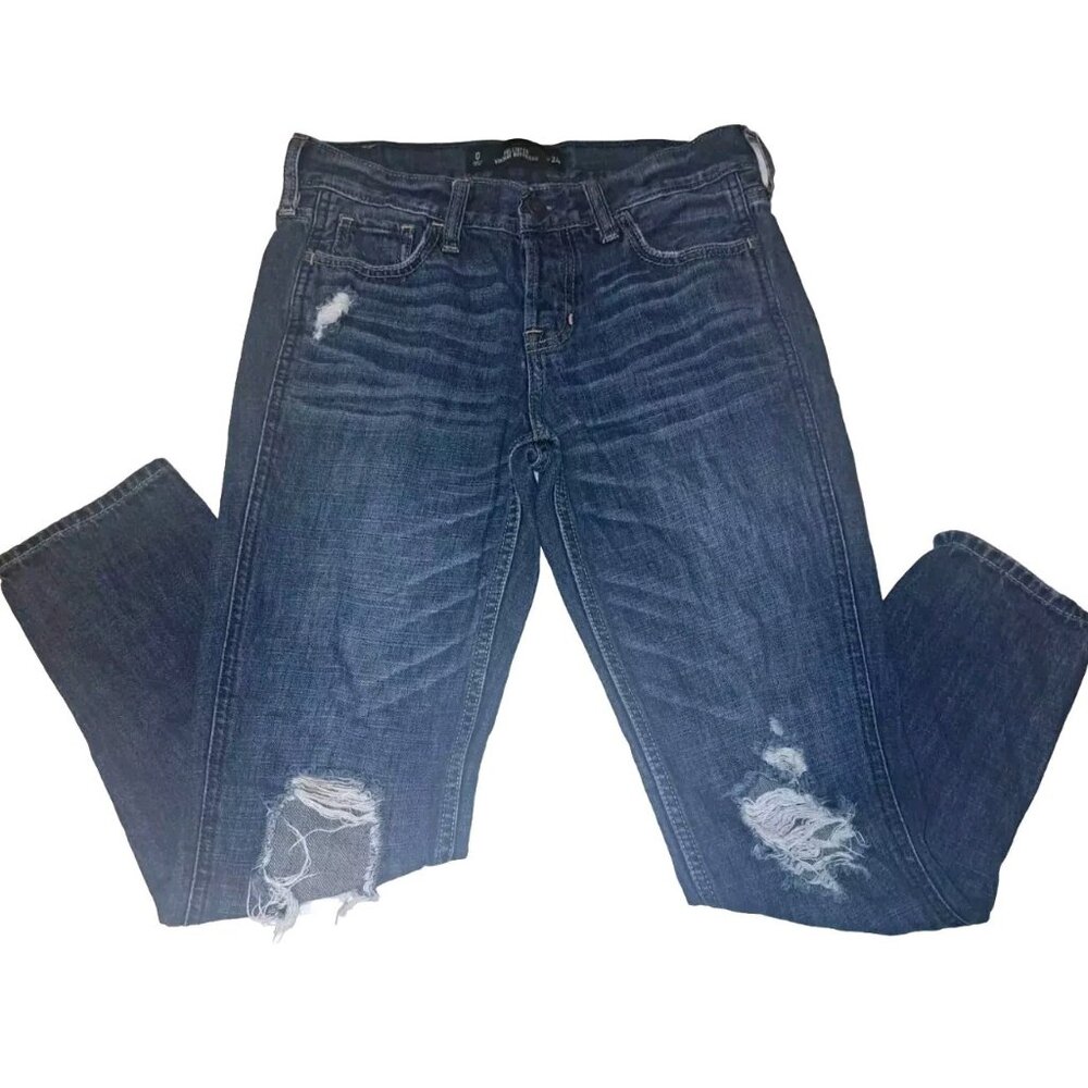 Hollister Women's Size 0  Blue Jeans 24x24 Vintage Boyfriend